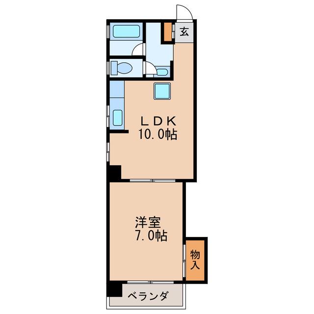 大黒マンション(1LDK/5階)の間取り写真