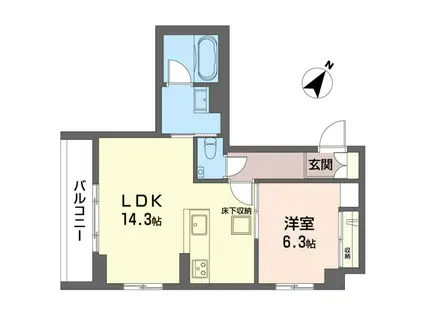 ココル登戸(1LDK/1階)の間取り写真