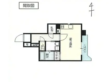 なかよしマンション塩上(ワンルーム/3階)の間取り写真