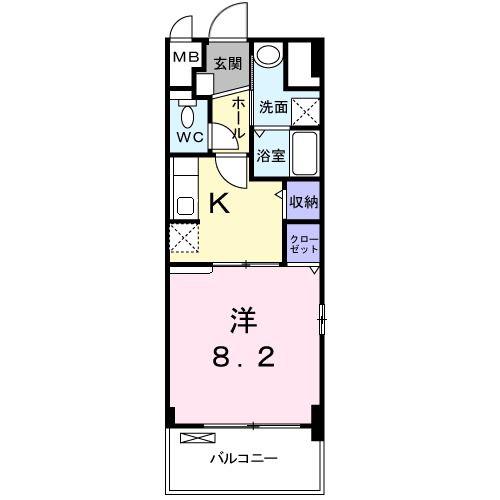 セイバリー道意(1K/2階)の間取り写真
