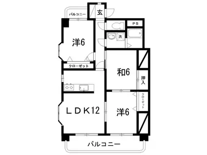 ルミエールIII(3LDK/5階)の間取り写真
