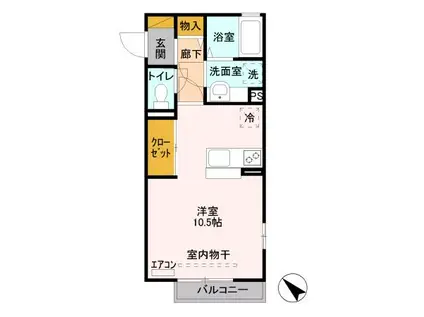 グレイスII(ワンルーム/2階)の間取り写真