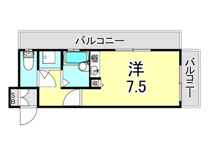 ベルズコート上沢(ワンルーム/5階)の間取り写真