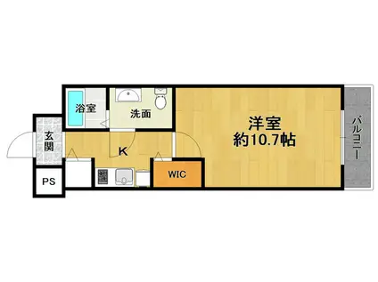 エスペランサ伊丹(ワンルーム/3階)の間取り写真