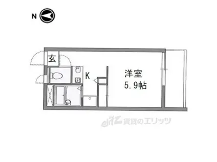 レオパレスタカラ(1K/3階)の間取り写真