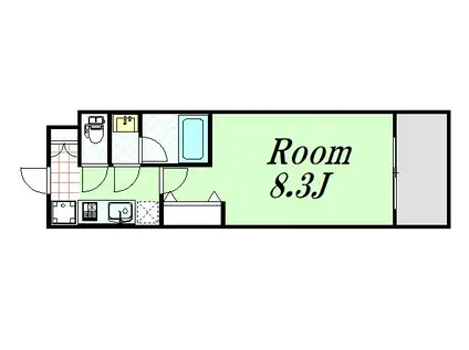 スプランディッド新大阪III(1K/2階)の間取り写真