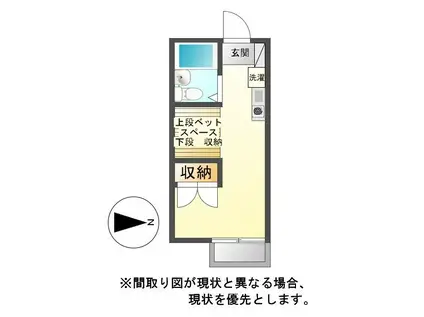 キャンパスクルー(ワンルーム/1階)の間取り写真