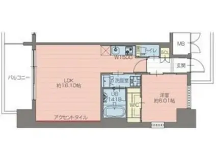 プレジオ梅田(1LDK/11階)の間取り写真