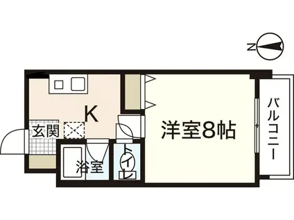 アヴァンセ中筋II(1K/4階)の間取り写真