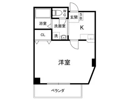 パレ・ドゥ鶴見緑地(1K/6階)の間取り写真