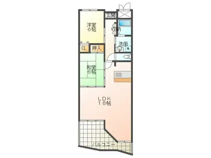 シーサイドパストラル林崎II(2LDK/1階)の間取り写真