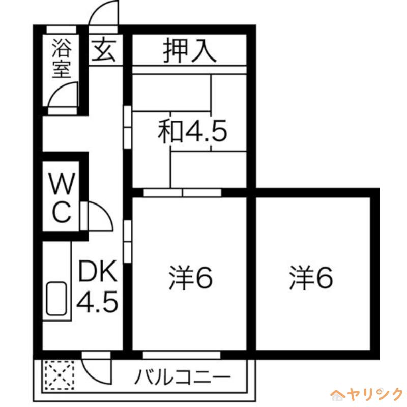 丹羽ビル(3DK/2階)の間取り写真
