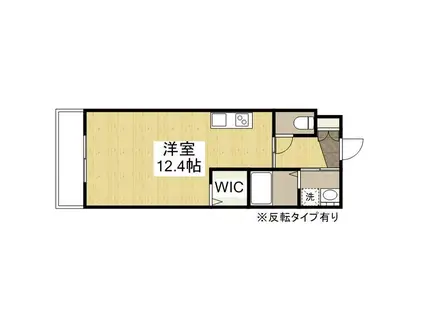 クロワゾン(ワンルーム/2階)の間取り写真