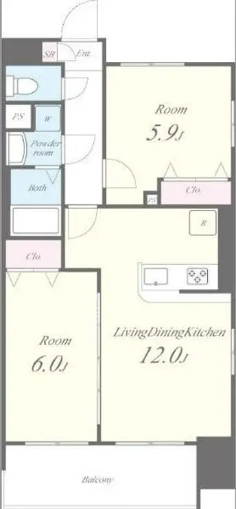ライツ福助 6階階 間取り