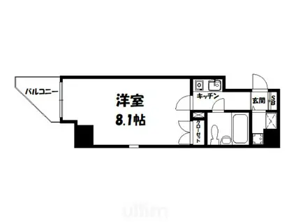 アクシルコート京都二条ウエスト(1K/7階)の間取り写真