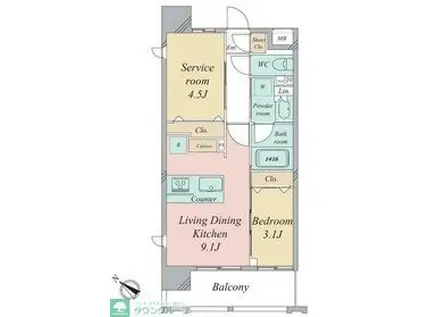グランカーサ曳舟(1SLDK/3階)の間取り写真