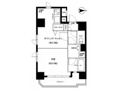 アデッソ大森(1DK/8階)の間取り写真