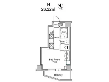 プラウドフラット南青山(1K/4階)の間取り写真