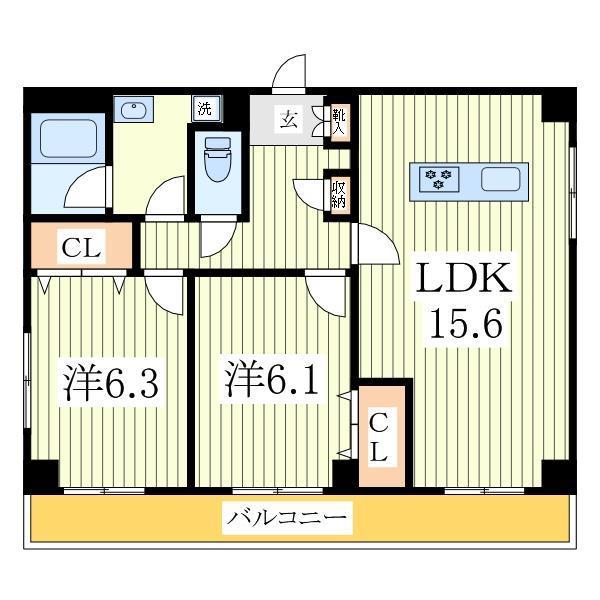 グレイスフルコート21(3DK/3階)の間取り写真
