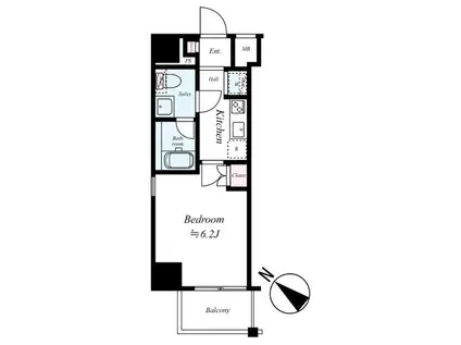 アベニール大塚(1K/1階)の間取り写真