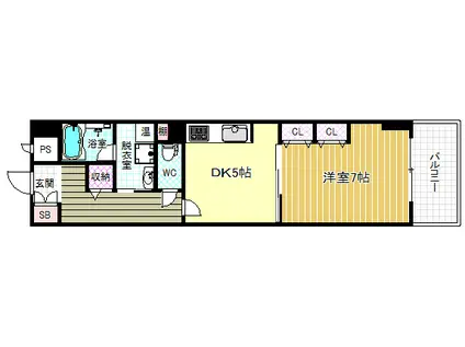 天満リバーサイドプラザ(1DK/5階)の間取り写真