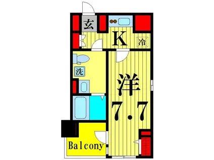 クレストタップ綾瀬(1K/8階)の間取り写真