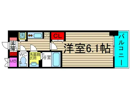 プレサンス難波ヴィータ(1K/9階)の間取り写真