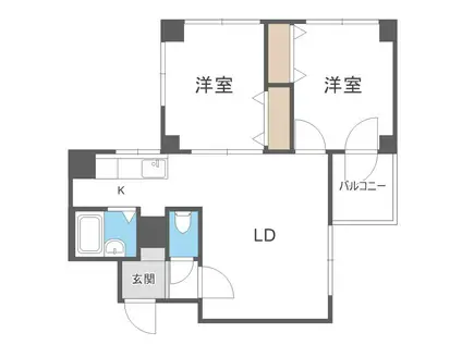 ステージハイツ(2LDK/3階)の間取り写真