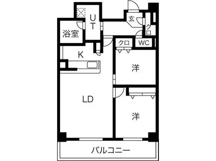 ロイジェント日吉II(2LDK/10階)の間取り写真