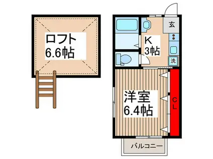 STプレイスII(1K/1階)の間取り写真