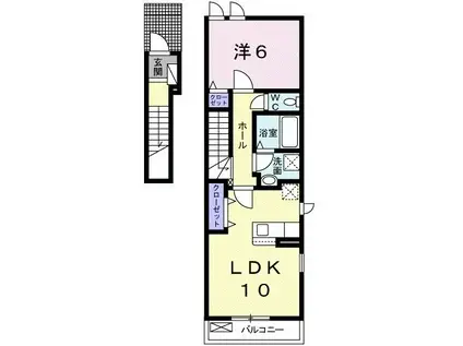フィオリトゥーラ(1LDK/2階)の間取り写真
