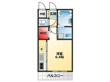 パルファン鳳(1K/2階)の間取り写真