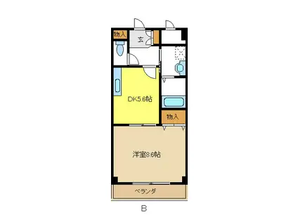 プレスト・リヴィエール(1DK/3階)の間取り写真