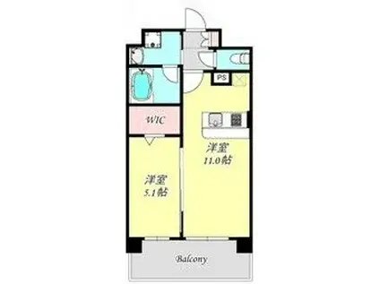 グランネクサス姫路船橋(1LDK/9階)の間取り写真