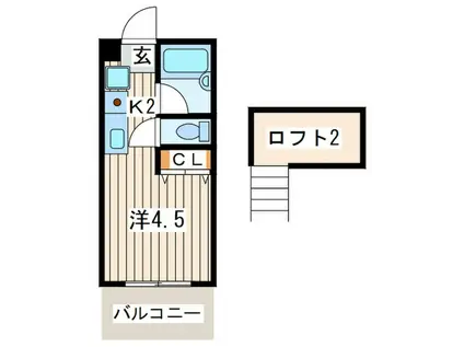 センターグリーン金沢(1K/1階)の間取り写真