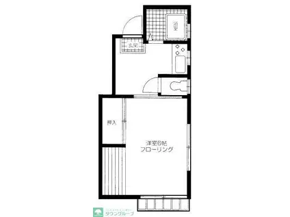 グリーンハイム(1K/1階)の間取り写真
