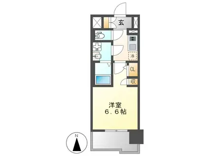 エスリード葵 広小路通(1K/15階)の間取り写真
