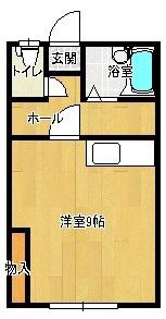 ハイツ中村(ワンルーム/1階)の間取り写真