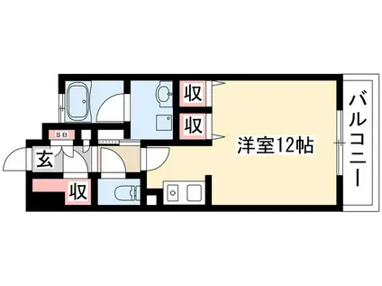 サンマリーノ(ワンルーム/9階)の間取り写真