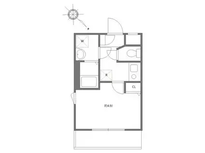 ブロッサムテラス滝野川(1K/4階)の間取り写真