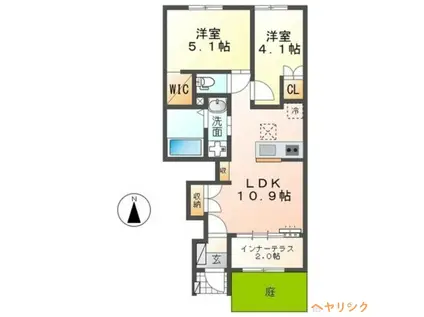 アーバンテラス(2LDK/1階)の間取り写真