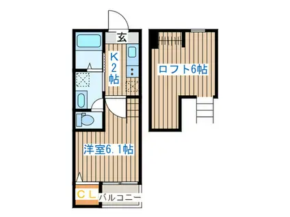 PEACE MILLION長町(1K/1階)の間取り写真