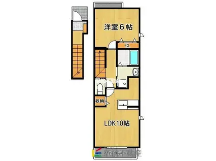 K´SAP I(1LDK/2階)の間取り写真