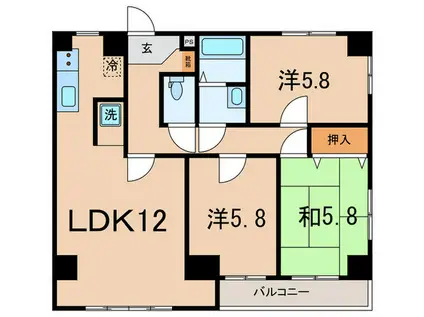 トランキル東大成(3LDK/2階)の間取り写真