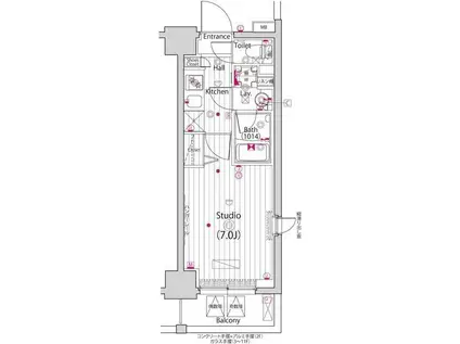 ガーラ・ステーション横濱大通公園(1K/6階)の間取り写真
