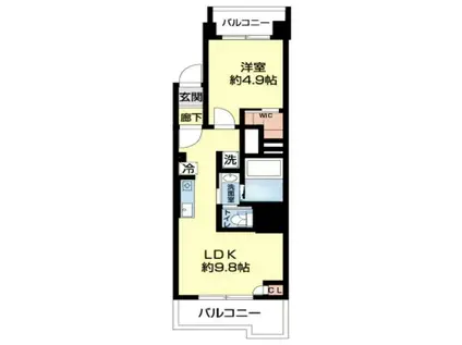 錦糸町第7ウイーンハイツ(1LDK/2階)の間取り写真