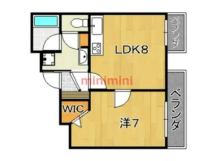 リバーライフ吹田(1LDK/2階)の間取り写真