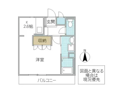 ESPOIR(1K/2階)の間取り写真