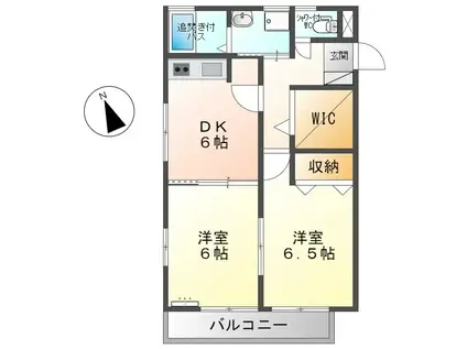 ハイランドハイツ(2DK/2階)の間取り写真