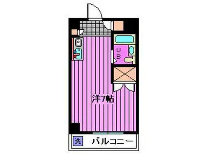 ラスール・イナI(ワンルーム/3階)の間取り写真